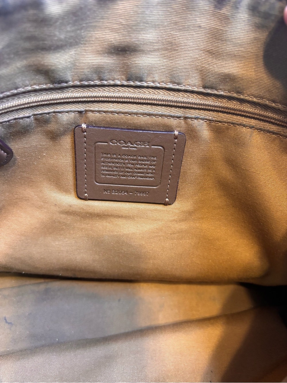 Coach Pebbled Leather Tote in Cognac Brown - Picture 3 of 11